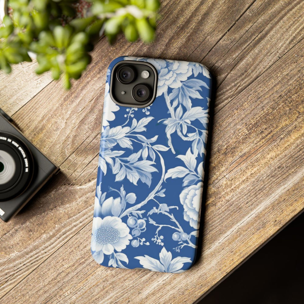 Blauw-Wit Bloemenpatroon