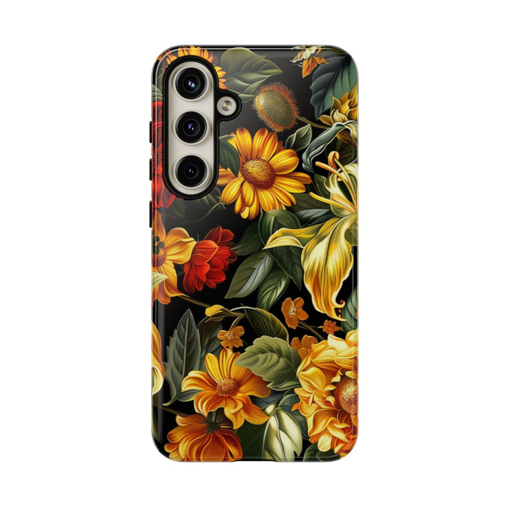 Vrolijk Gele en Rode Bloemenprint
