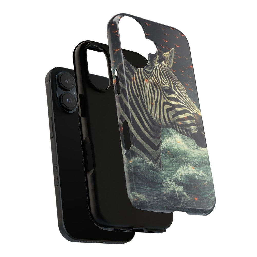 Zebra in Water met Gloeiende Vonken