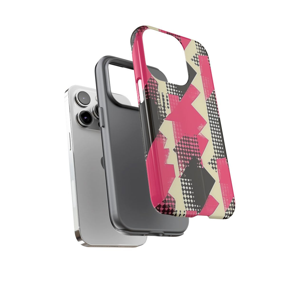 Roze en Zwart Abstract Geometrisch Patroon