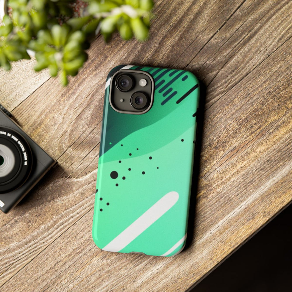 Geometrisch Groen-Zwart Abstract Patroon