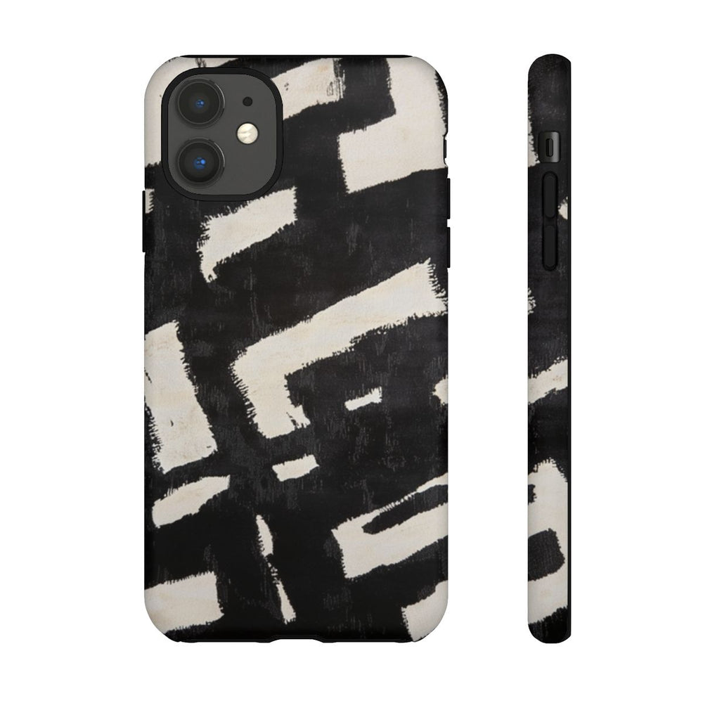 Abstract Zwart-Crème Geometrisch Patroon