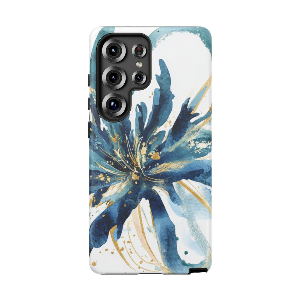 Aquarel Blauwe Bloemen Abstract