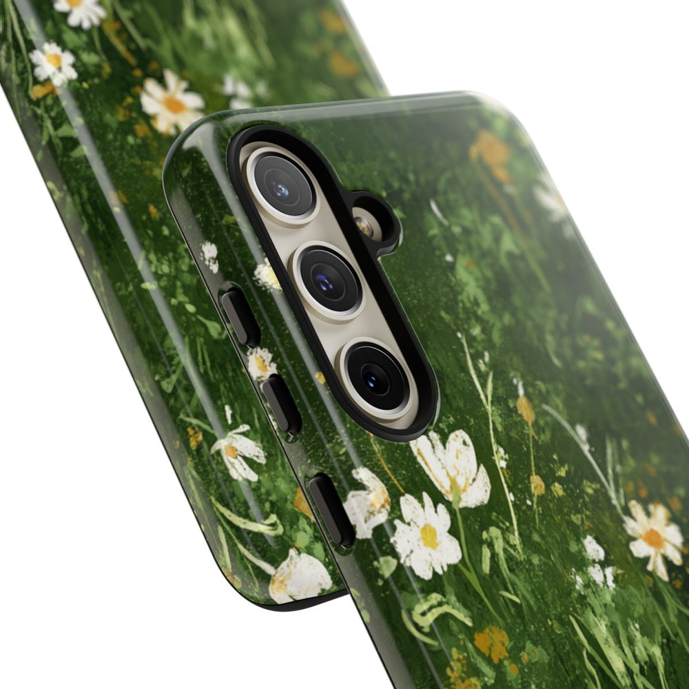 Groene Weide met Witte Bloemen