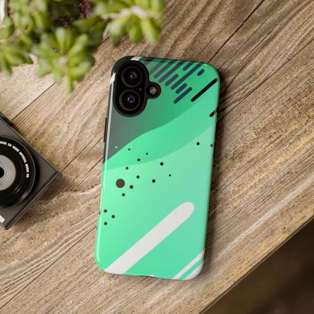 Geometrisch Groen-Zwart Abstract Patroon