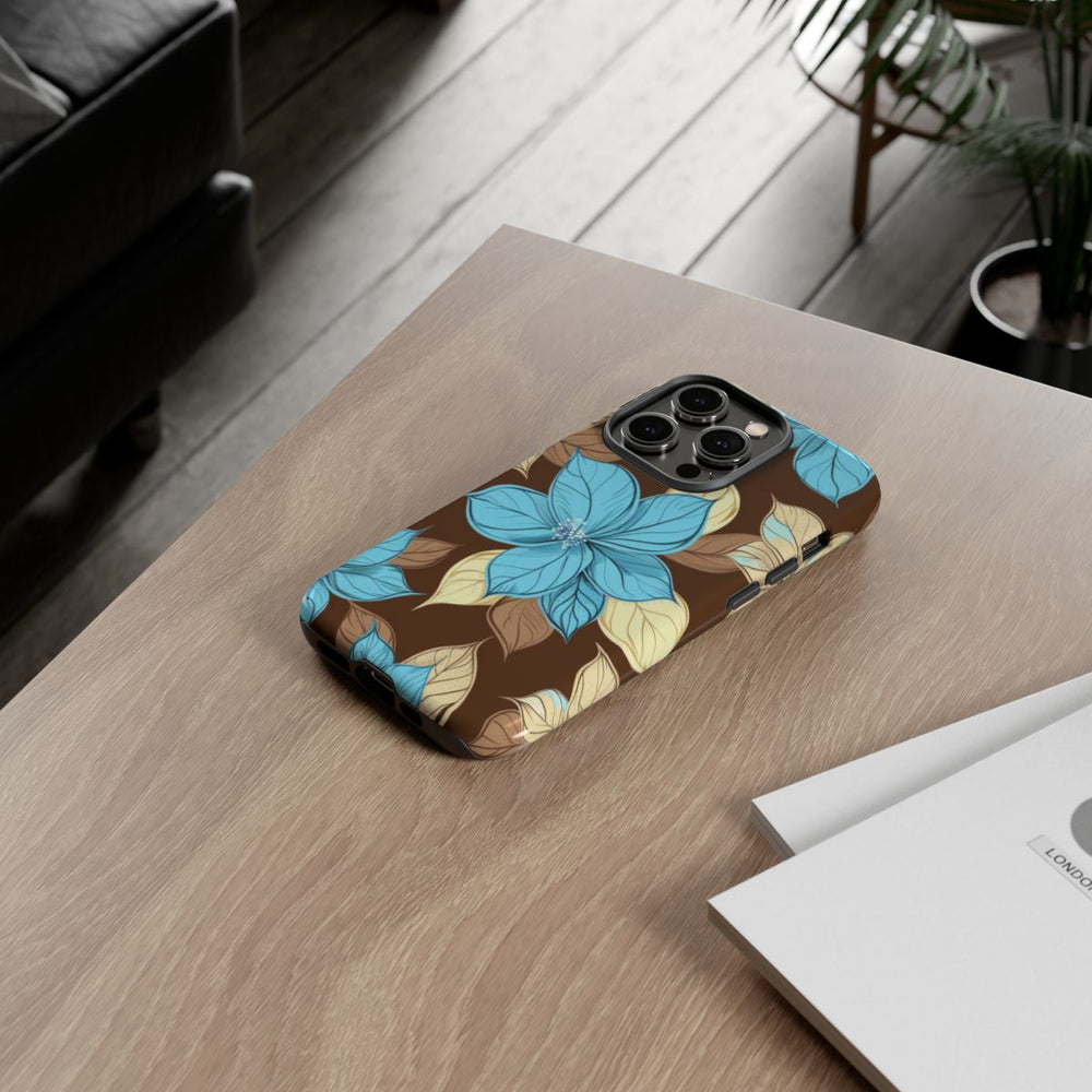 Turquoise en Beige Bloemenpatroon