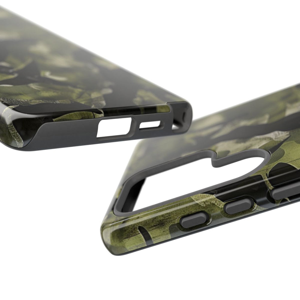 Groen Camouflagepatroon met Zwarte Abstracte Vormen