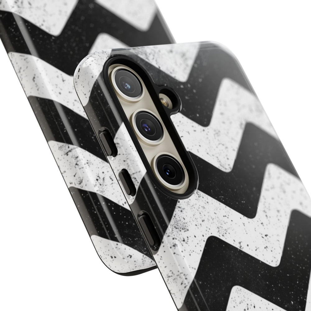 Zwart-Wit Zigzagpatroon met Vintage Effect
