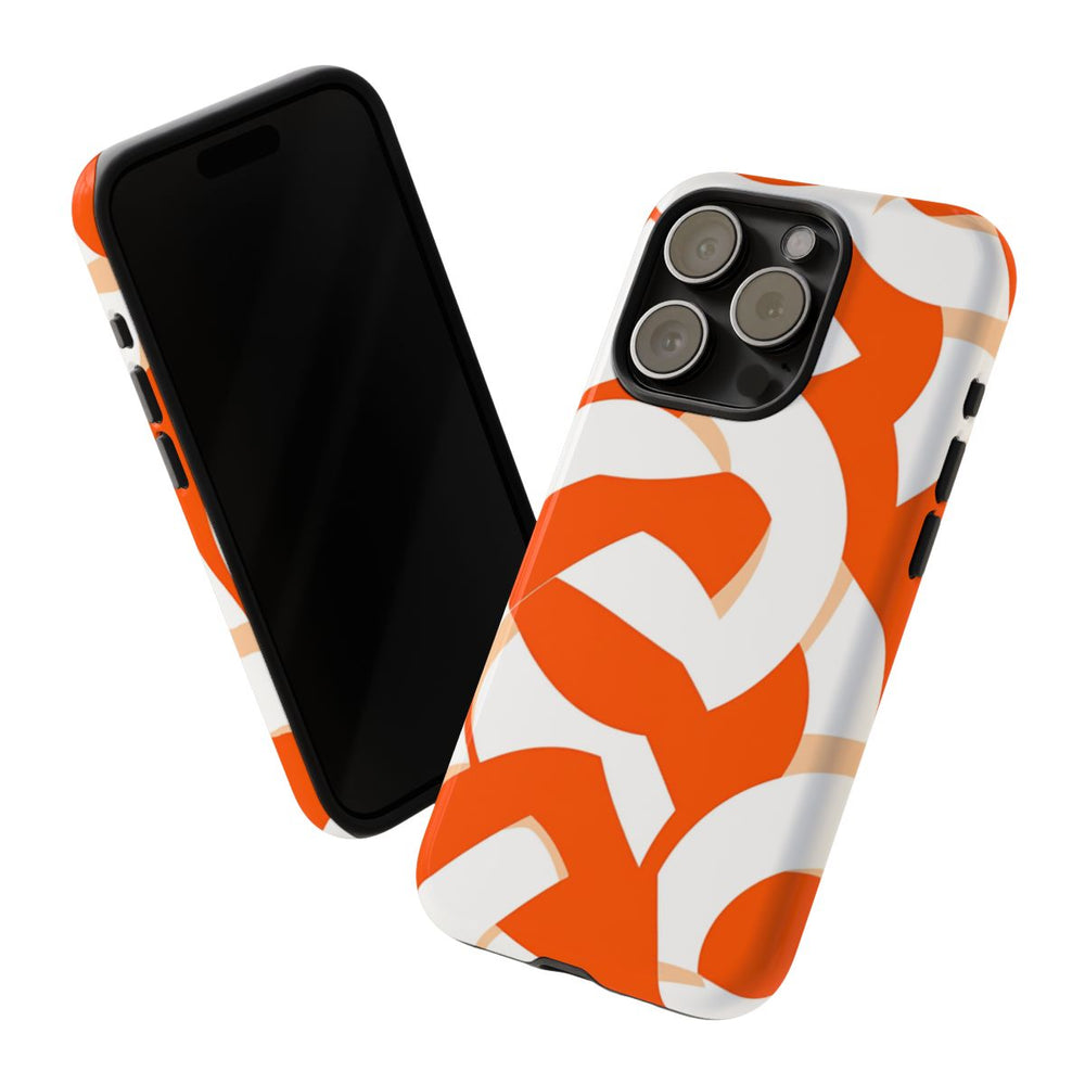 Oranje en Wit Geometrisch Patroon