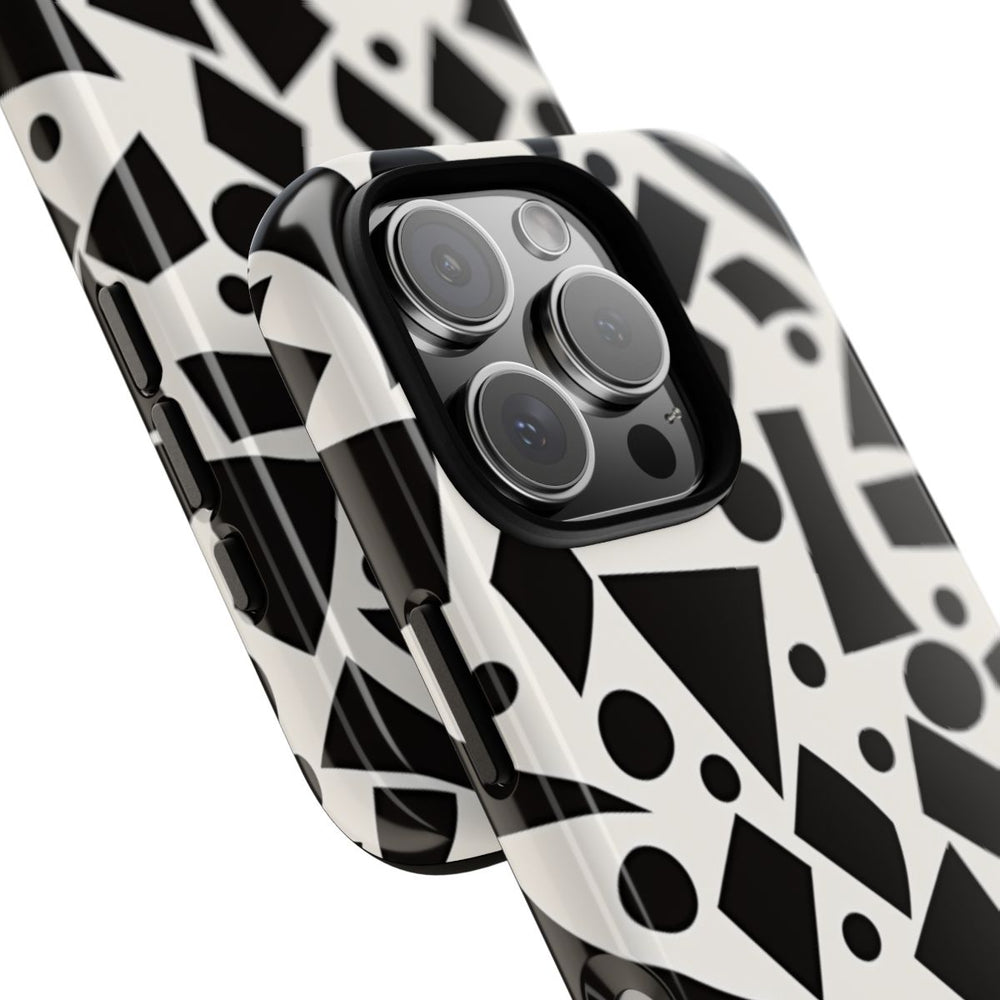 Zwart-Wit Geometrisch Abstract Patroon