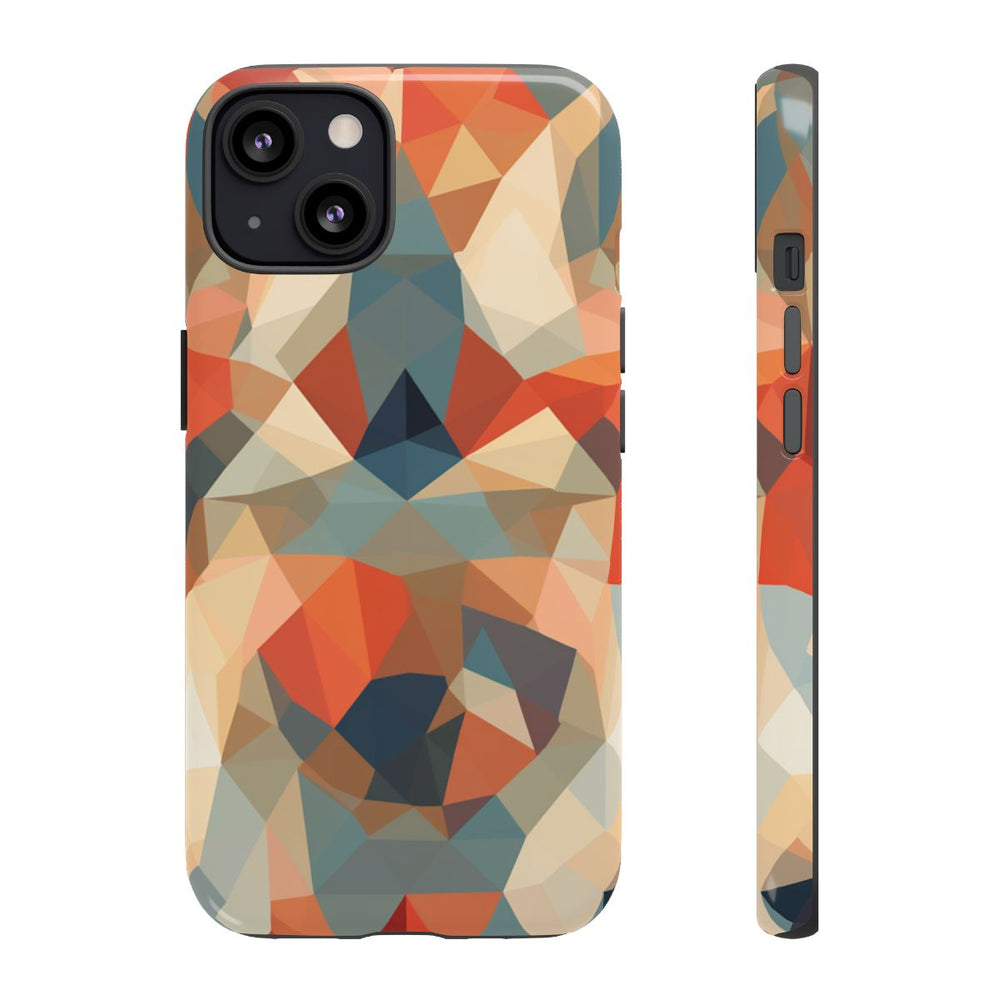 Geometrisch Abstract Patroon in Gedempte Warme Kleuren
