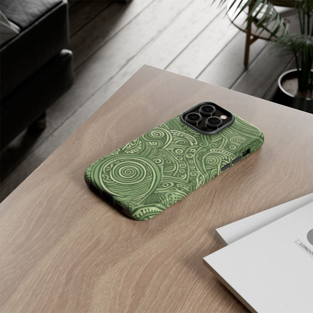 Abstract Groen Tribal Doodle Patroon