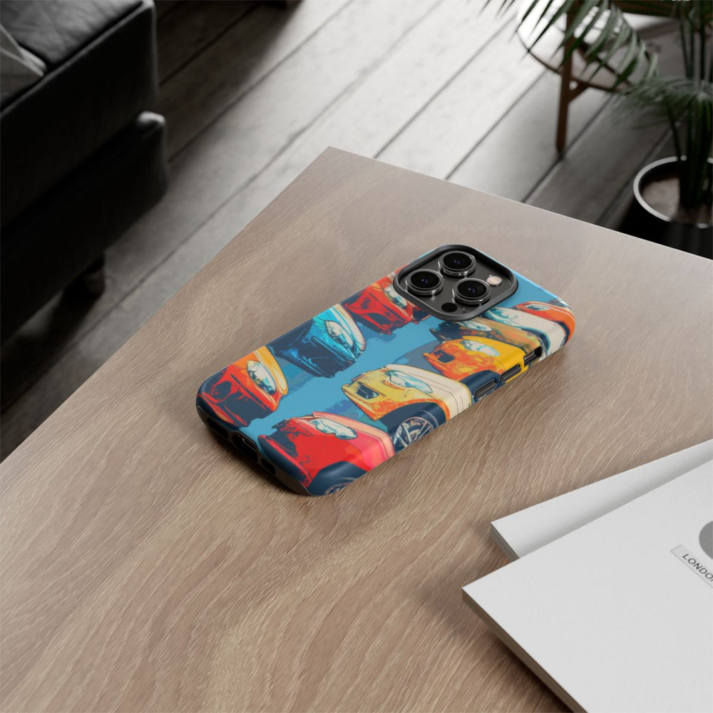 Kleurrijke Moderne Auto's in Lijntekening