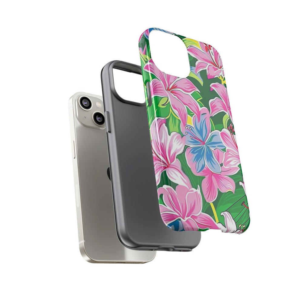 Roze en Blauwe Bloemenprint