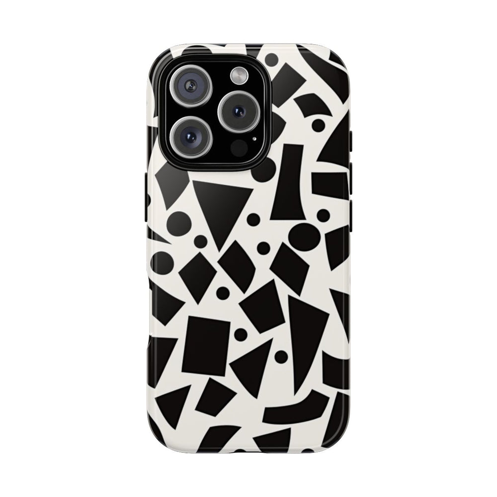 Zwart-Wit Geometrisch Abstract Patroon