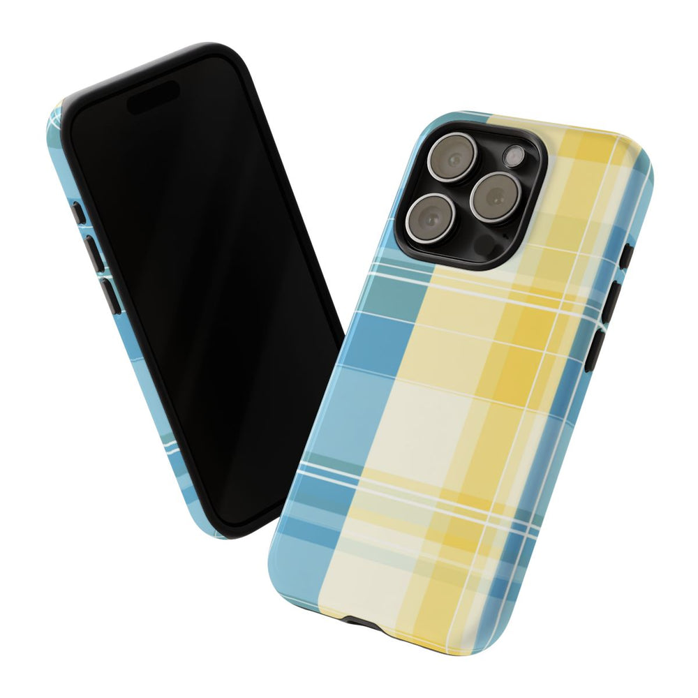 Ocean Blue en Geel Geruit Patroon