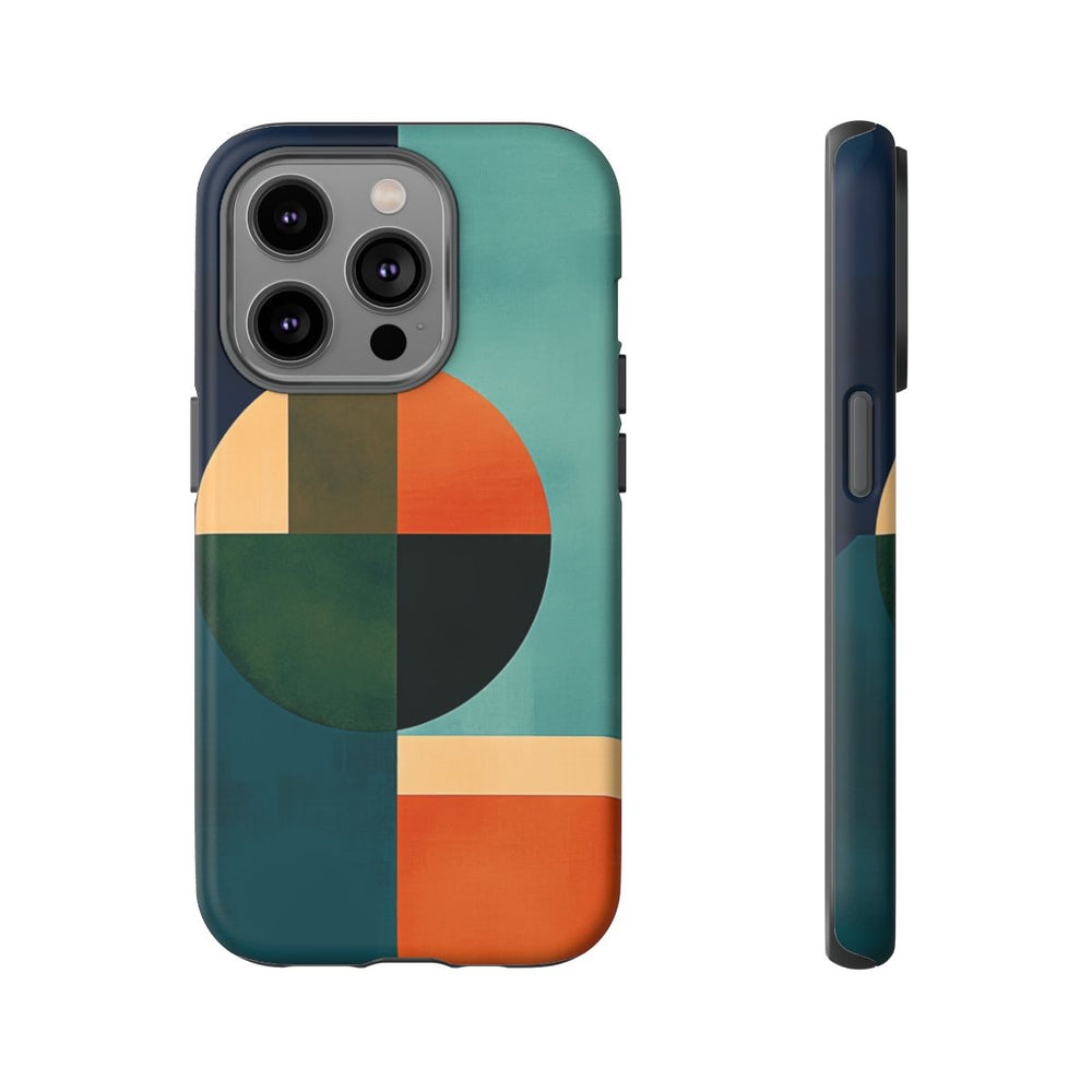 Geometrische Abstracte Vormen in Blauw en Oranje