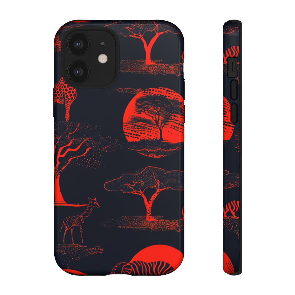Rood Neon Afrikaans Dierenpatroon