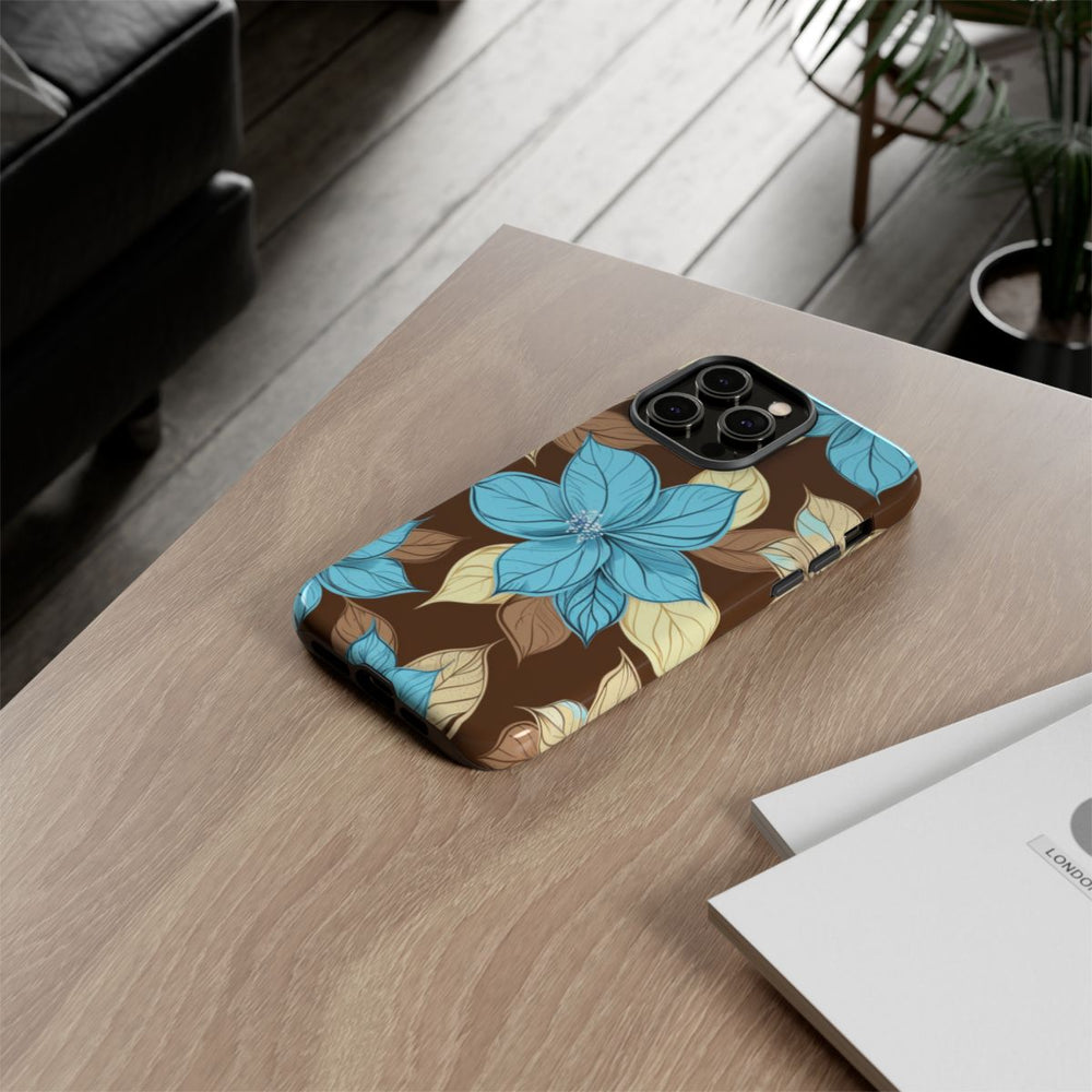 Turquoise en Beige Bloemenpatroon