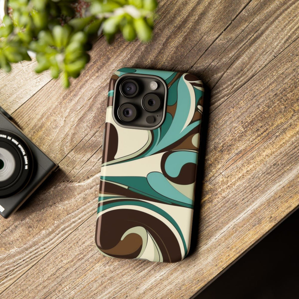 Abstracte Swirl in Teal en Bruin