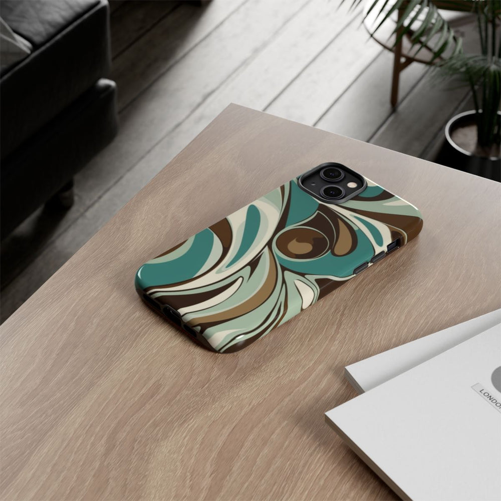 Abstracte Swirl in Teal en Bruin