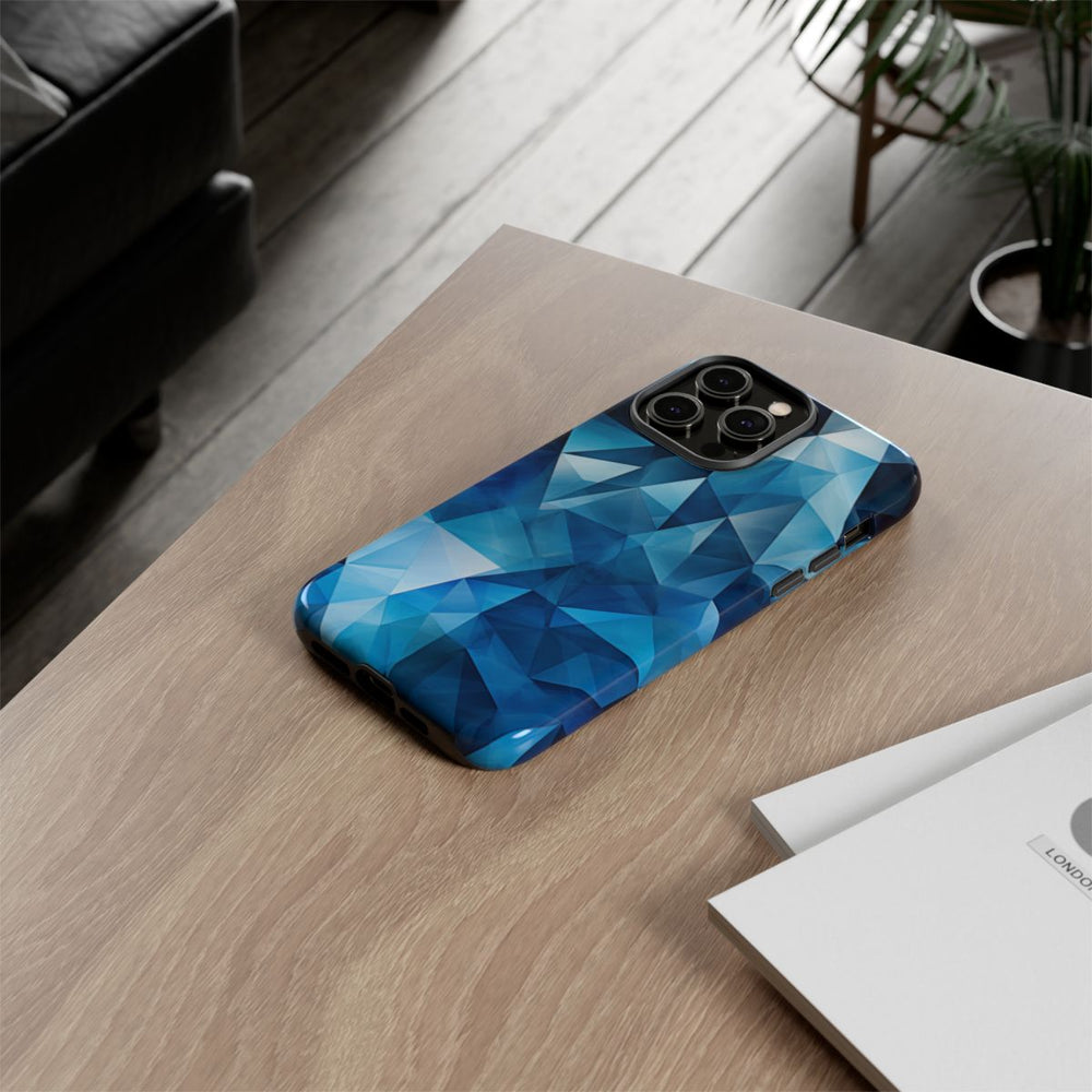 Blauw Geometrisch Driehoekenpatroon