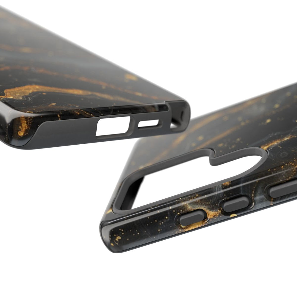 Zwart-Gouden Marmer Abstract Patroon
