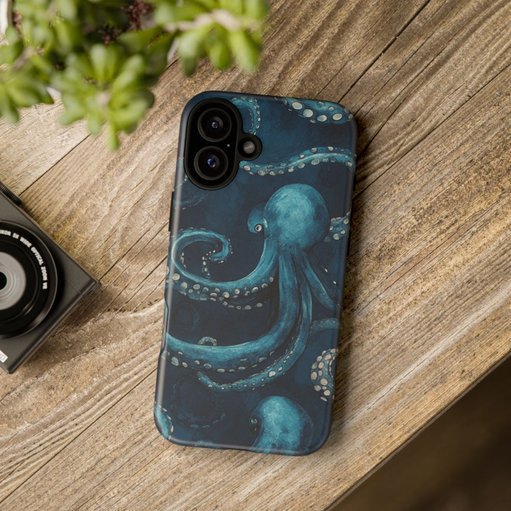 Blauw Octopuspatroon