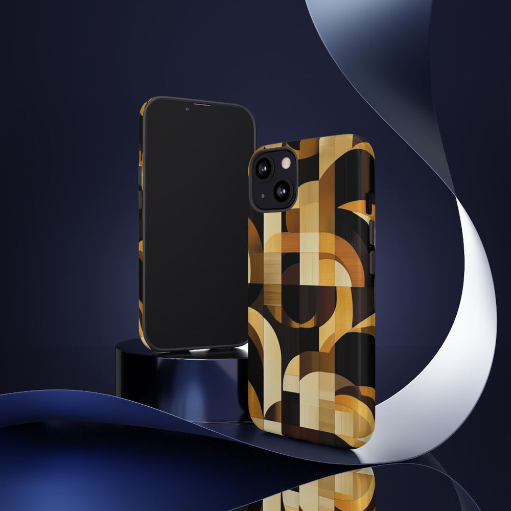Geometrisch Bruin-Goud Art Deco Patroon