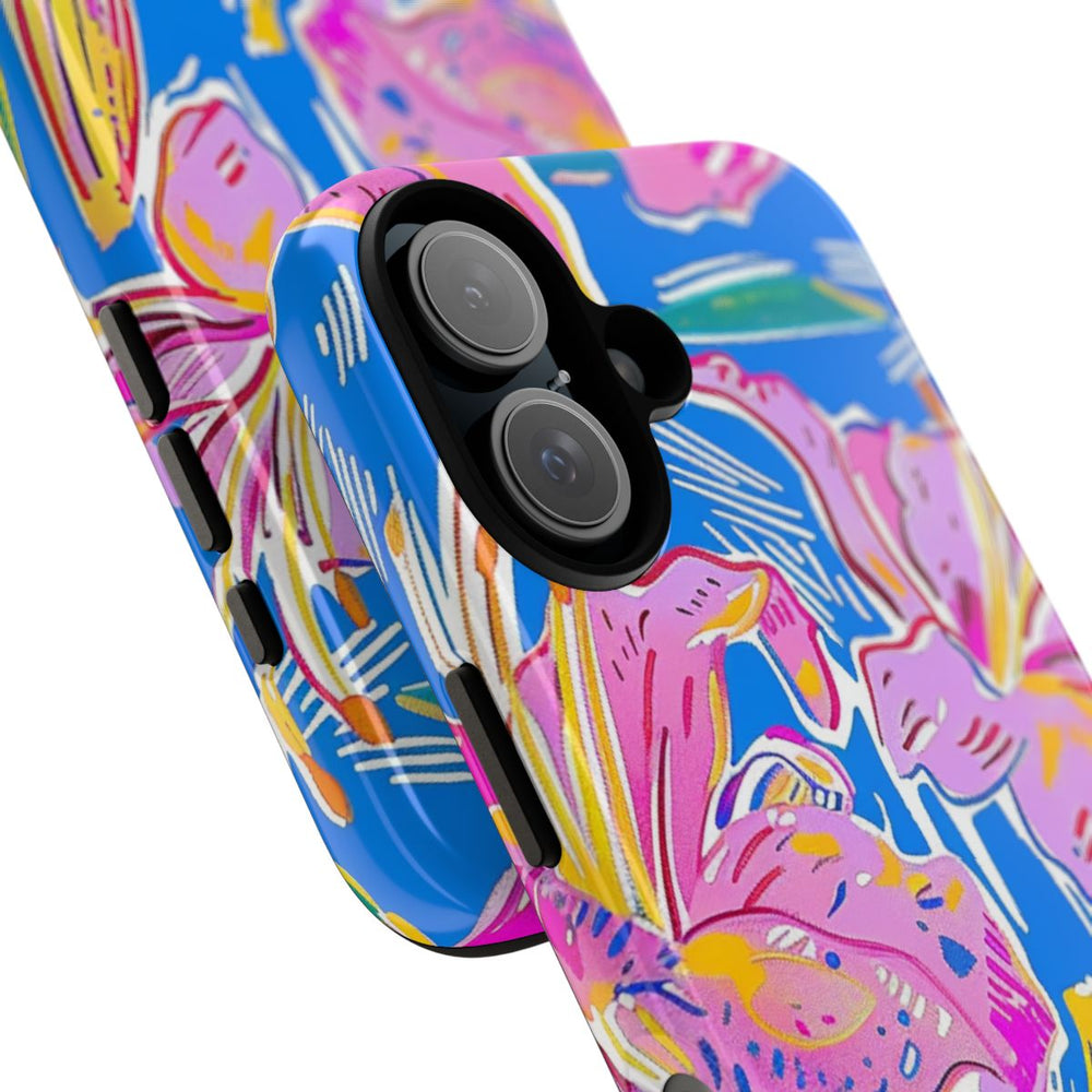 Felroze en Gele Bloemenprint