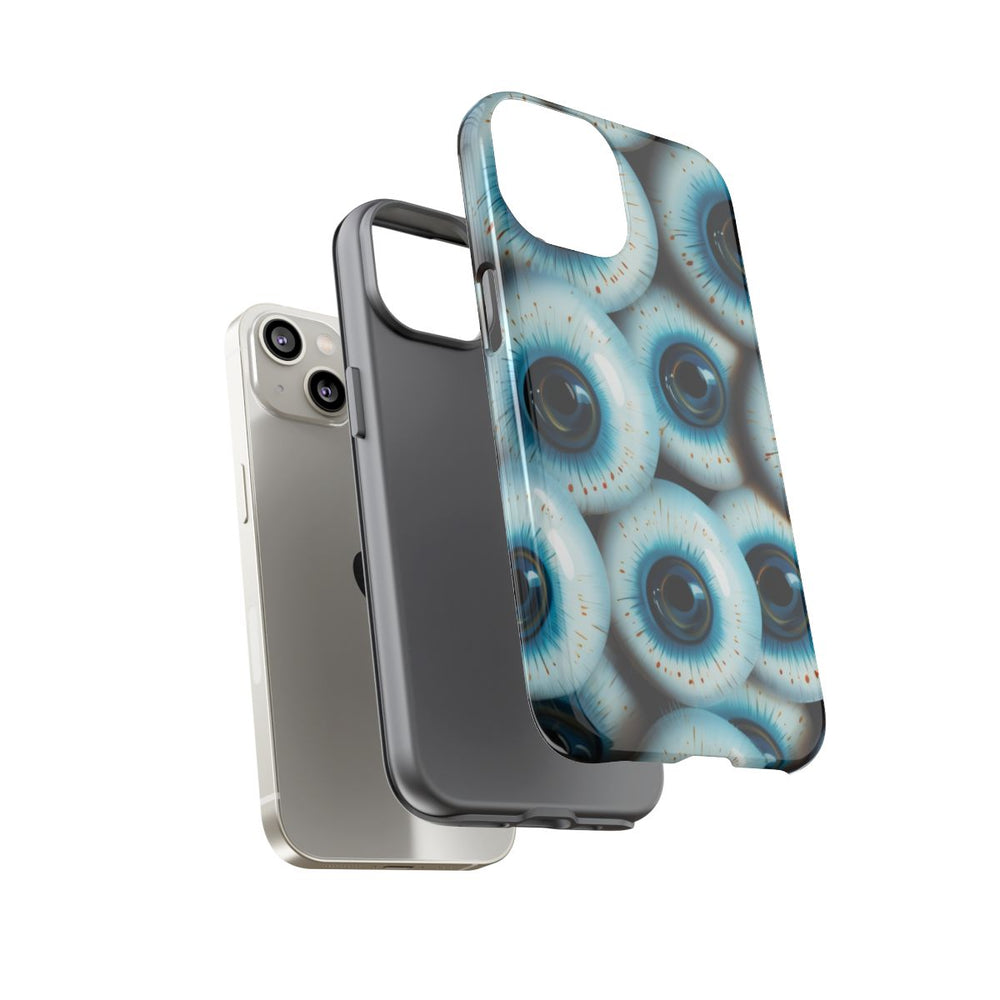Glanzend Hoesje met Blauw Oogpatroon