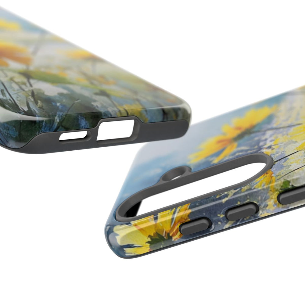 Gele Zonnebloemen in Pastelkleurig Landschap