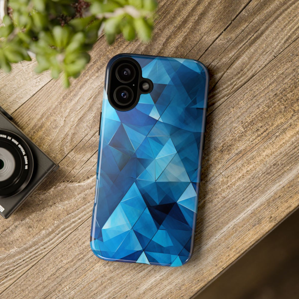 Blauw Geometrisch Driehoekenpatroon