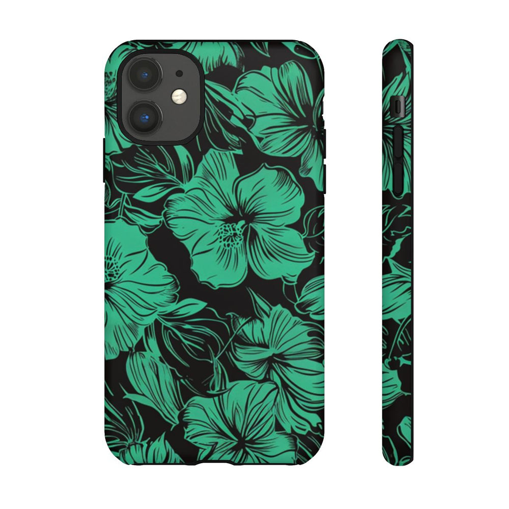 Groen Hawaïaans Bloemenpatroon
