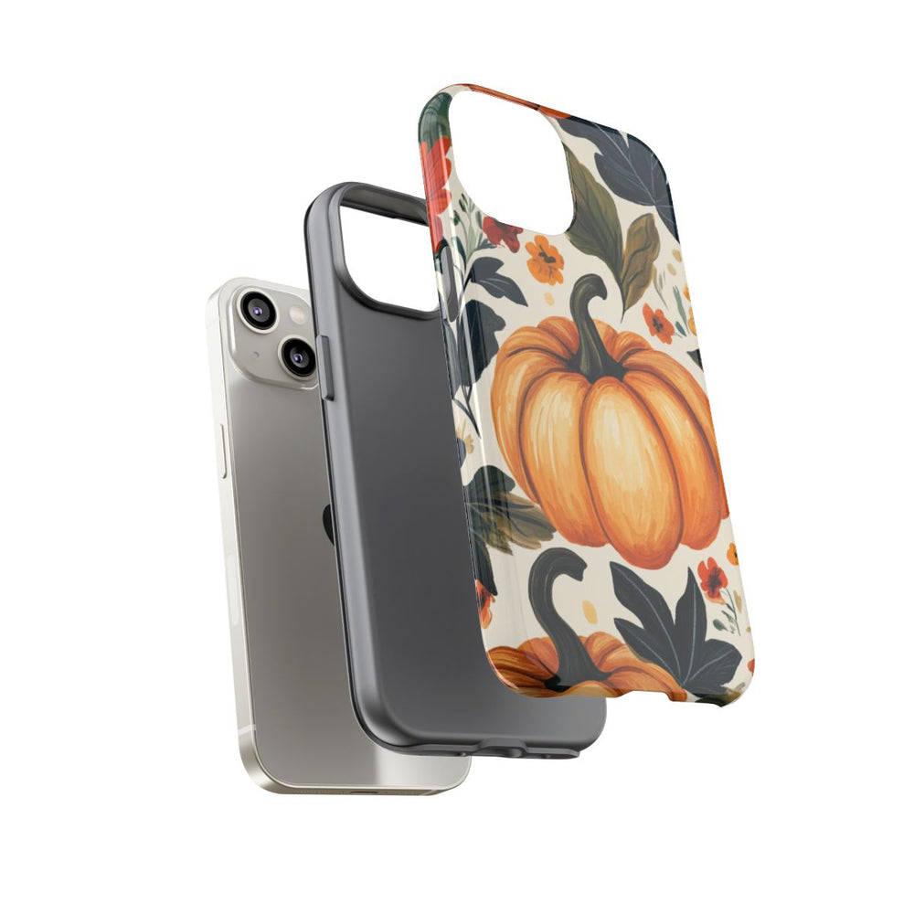 Herfst Pompoen en Bloemenpatroon