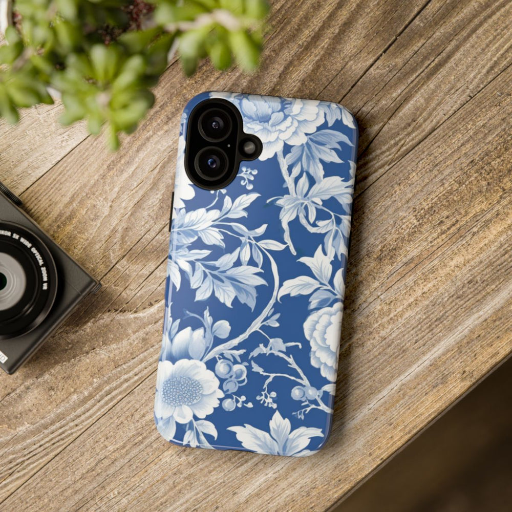 Blauw-Wit Bloemenpatroon