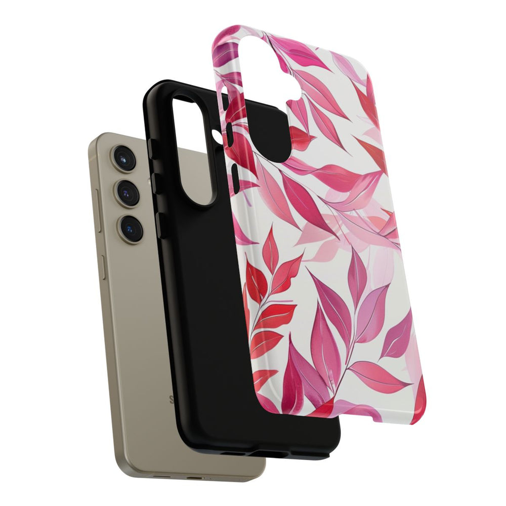 Roze en Rode Bladerenpatroon