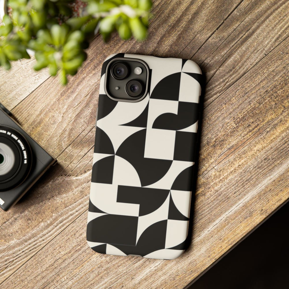 Zwart-Wit Geometrisch Abstract Patroon