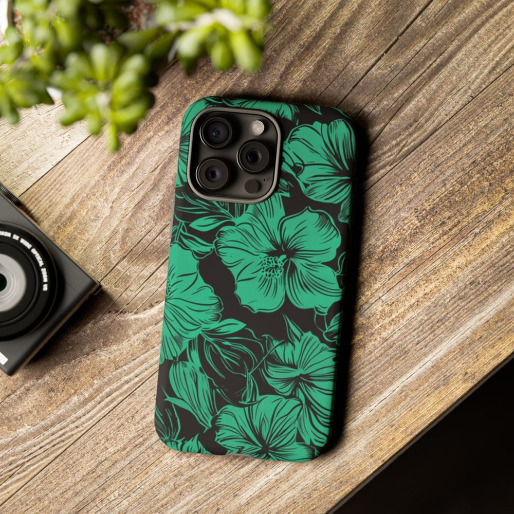Groen Hawaiiaans Bloemenpatroon