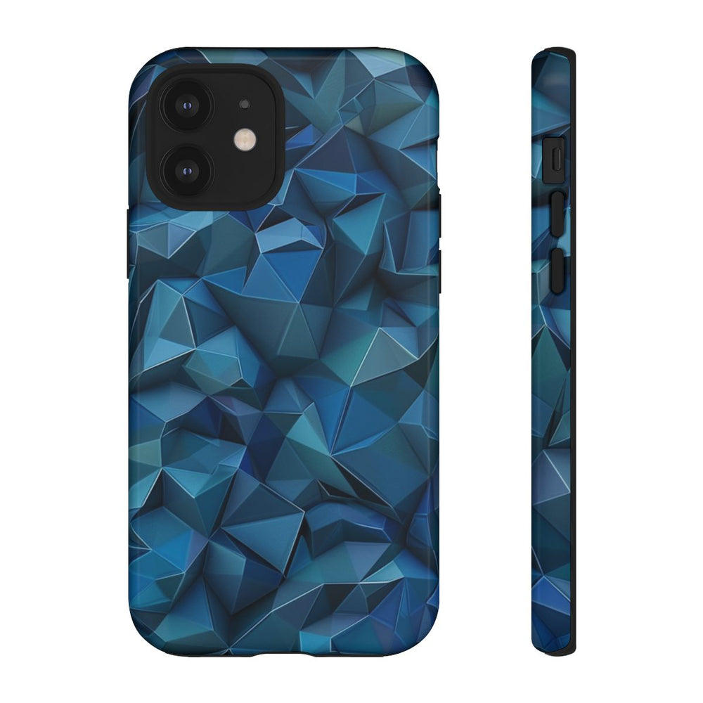 Diepblauw Geometrisch Polygonenpatroon