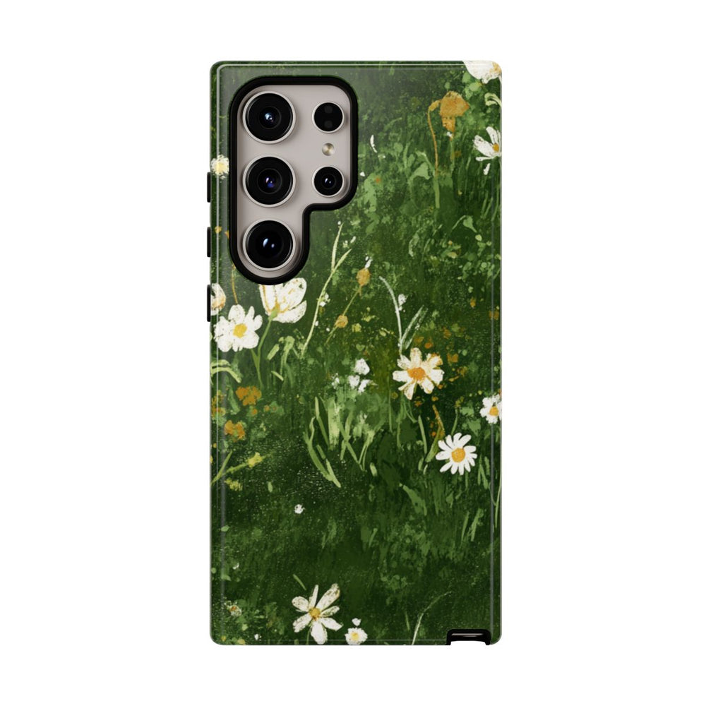 Groene Weide met Witte Bloemen
