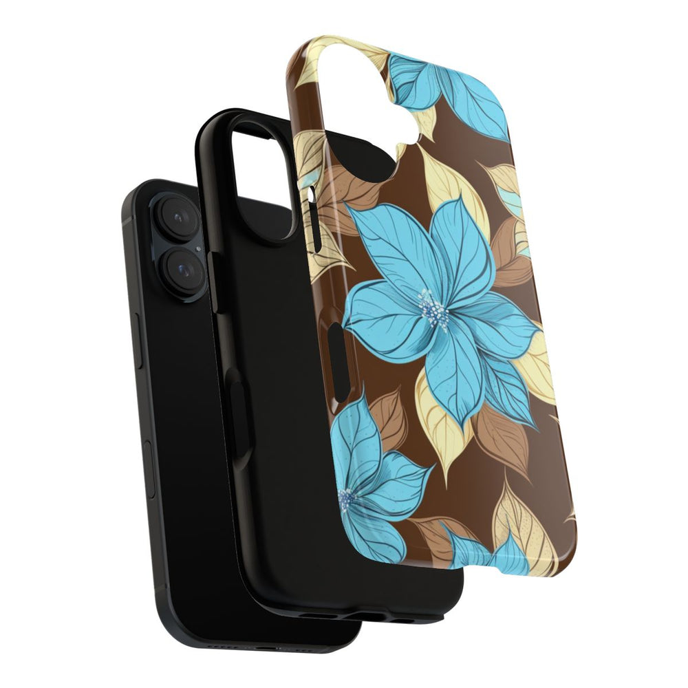 Turquoise en Beige Bloemenpatroon