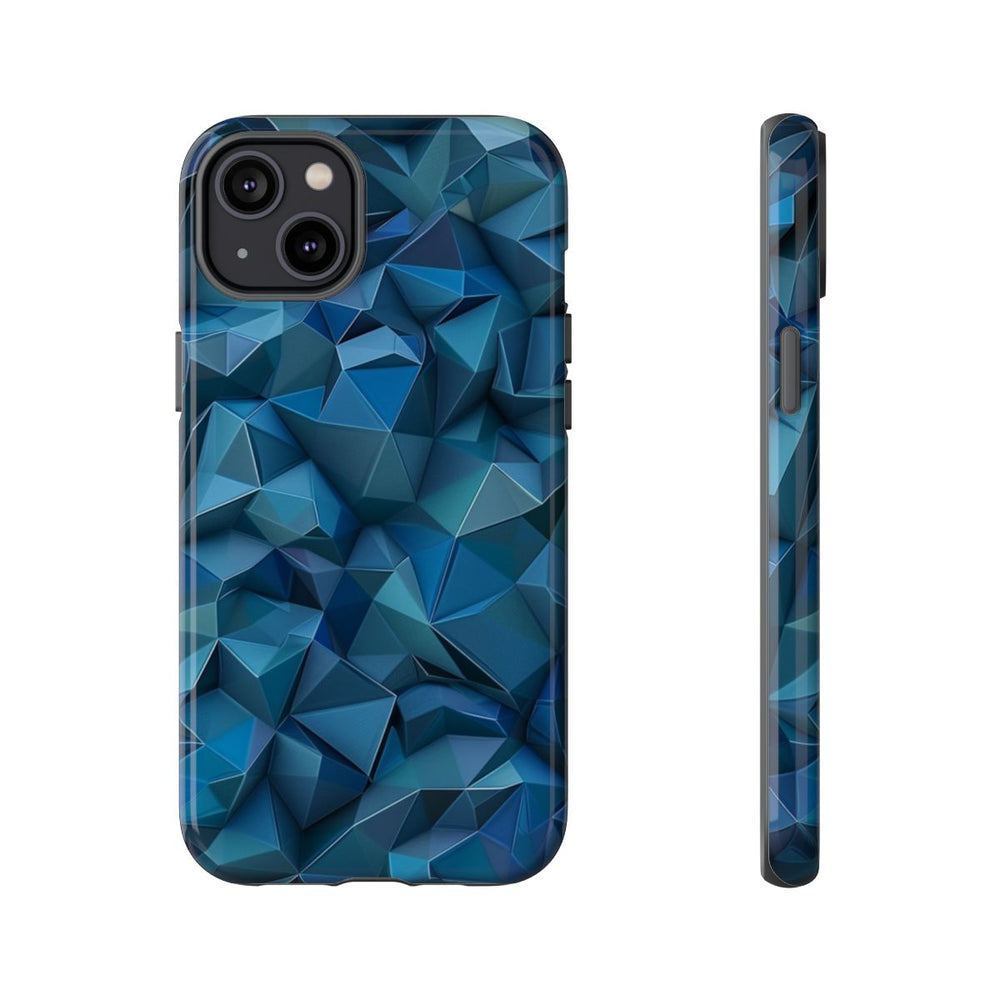 Diepblauw Geometrisch Polygonenpatroon