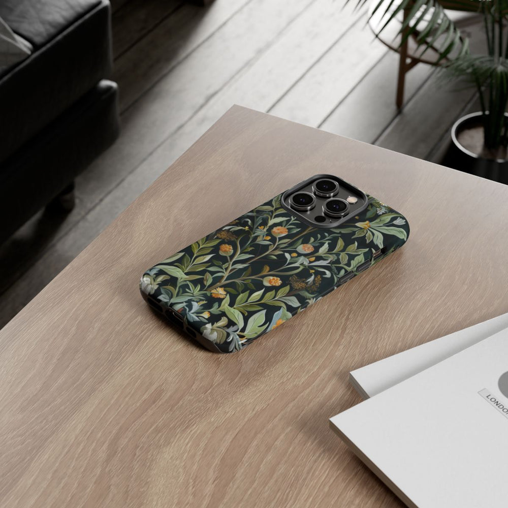 Gedetailleerde Botanische Illustratie met Oranje Bloemen
