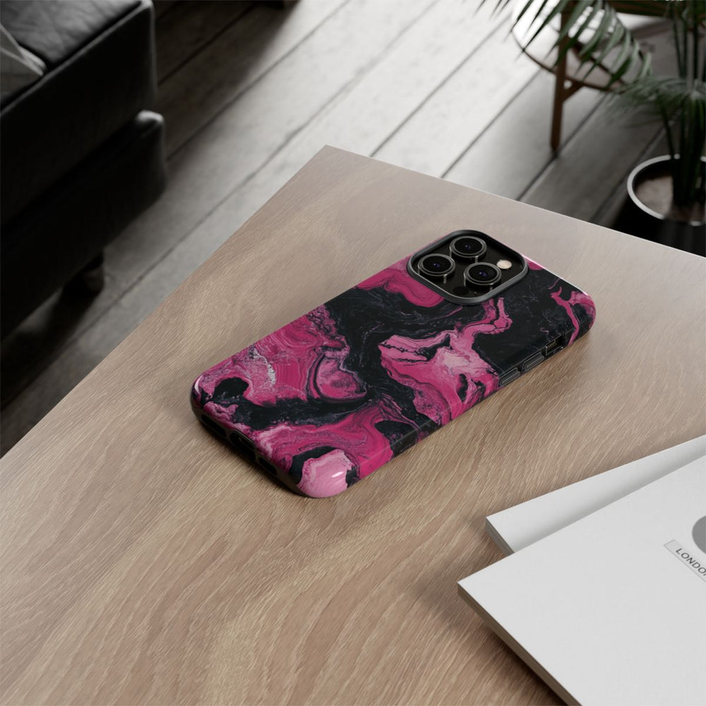 Roze en Zwarte Marmer Abstracte Textuur