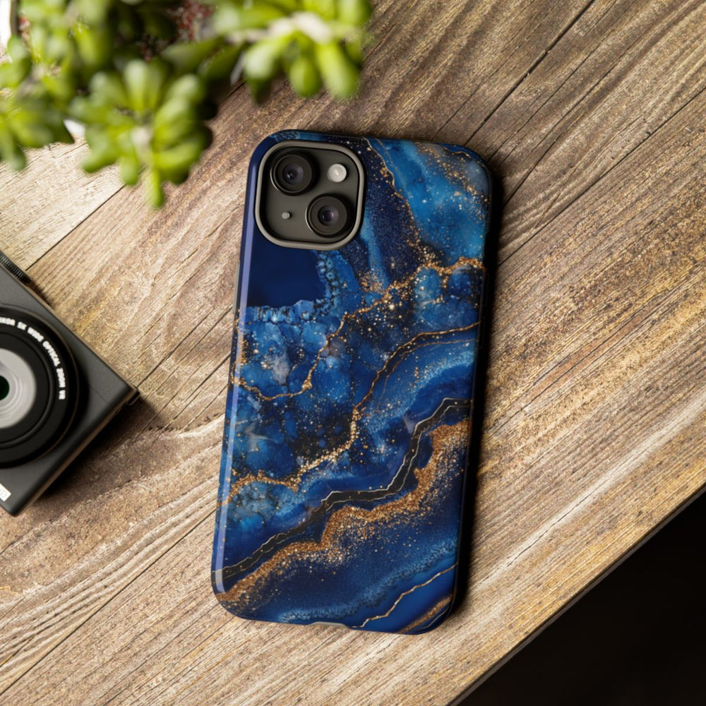 Blauw-Goud Geodepatroon