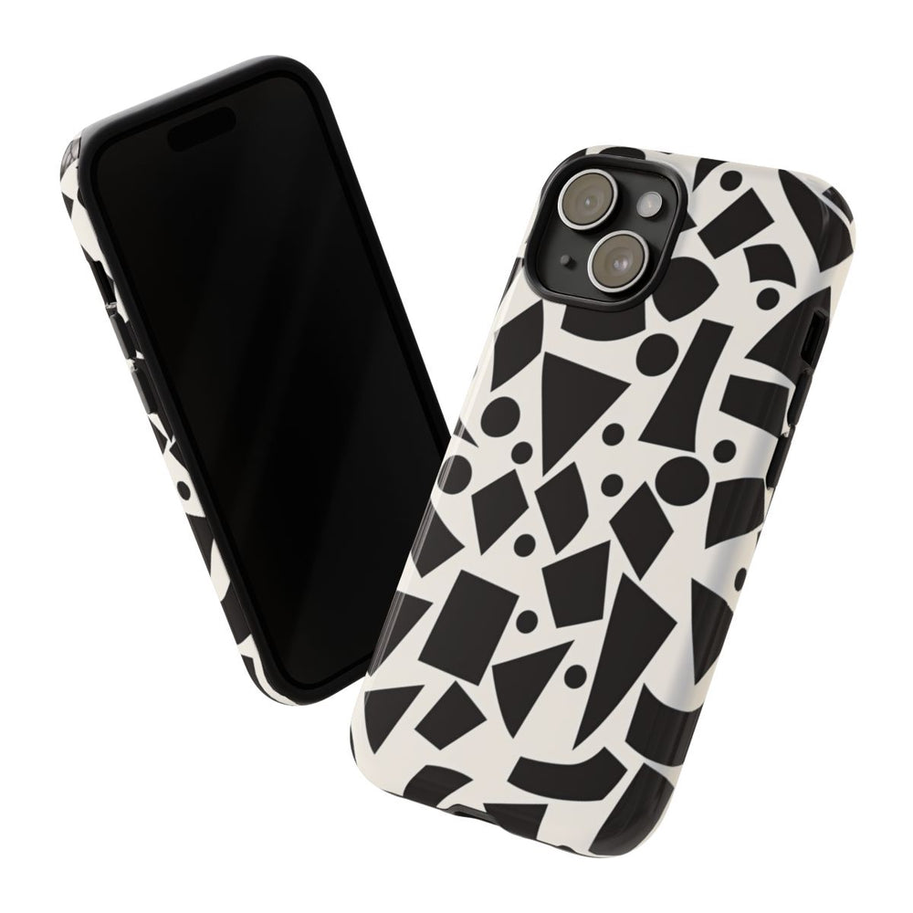 Zwart-Wit Geometrisch Abstract Patroon