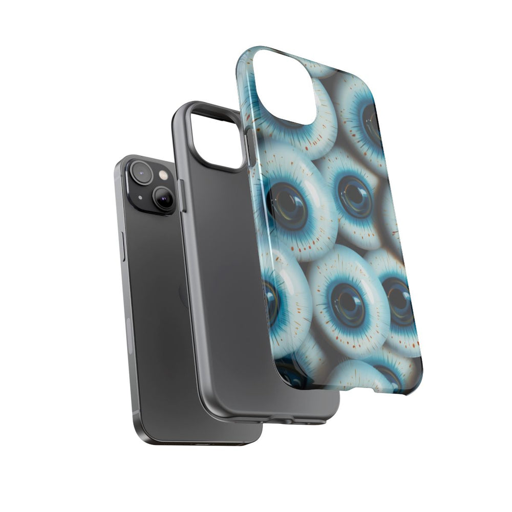 Glanzend Hoesje met Blauw Oogpatroon