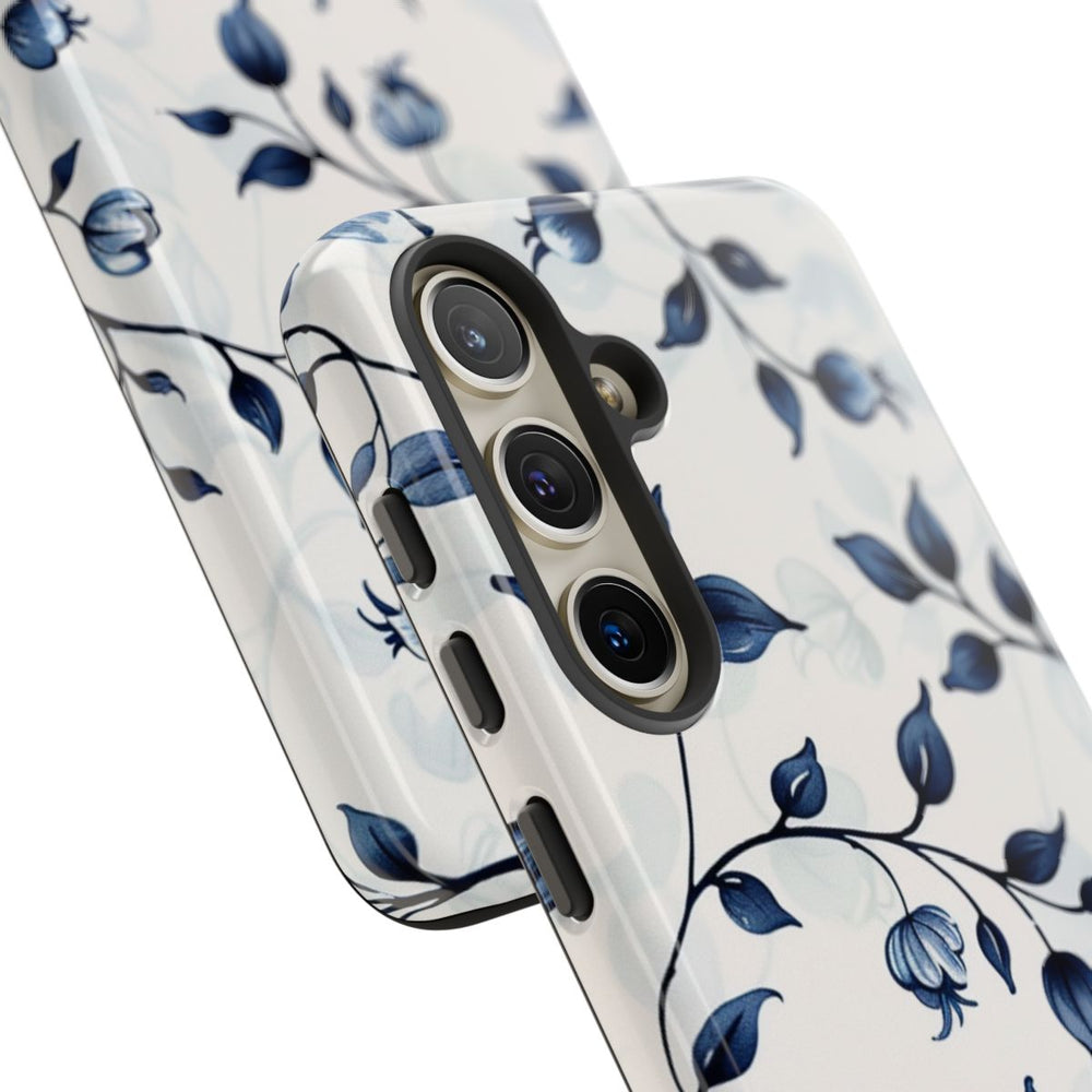 Blauw Bloemenrankenpatroon