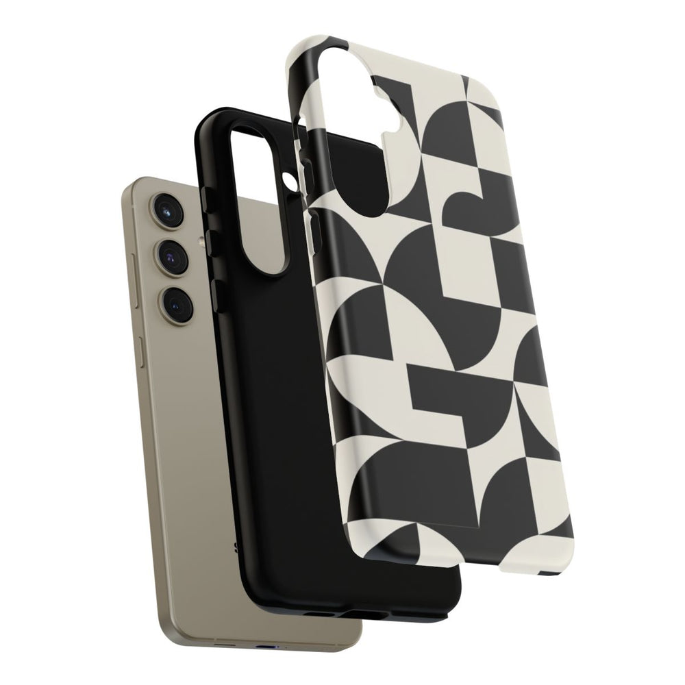 Zwart-Wit Geometrisch Abstract Patroon